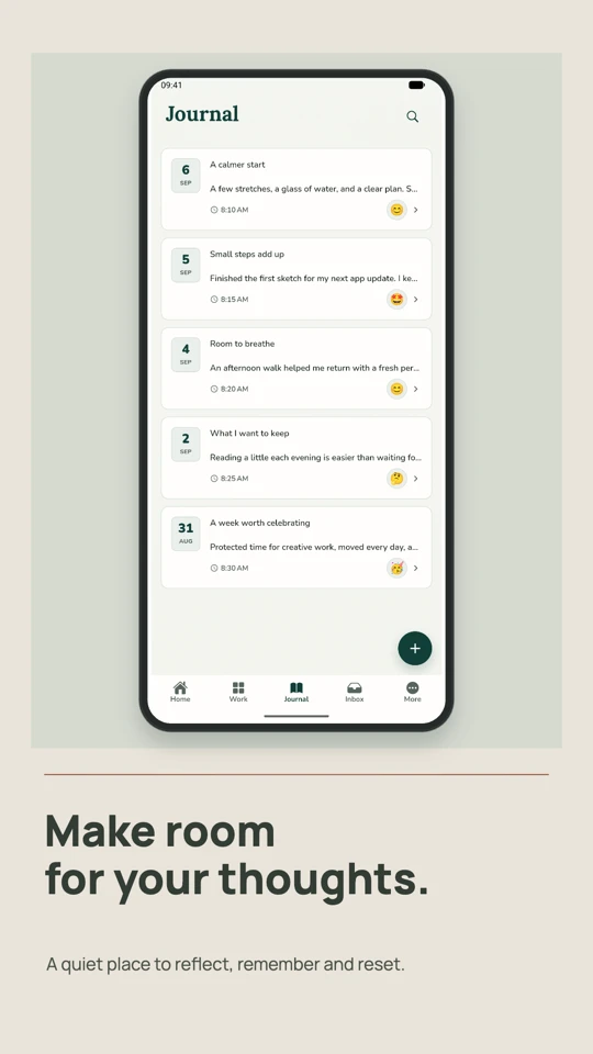 Gallery template with an oversized screenshot and editorial caption.